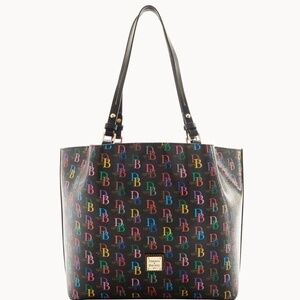 👜 Dooney & Bourke Signature DB75 Multicolor Flynn Tote Bag Purse LARGE Size